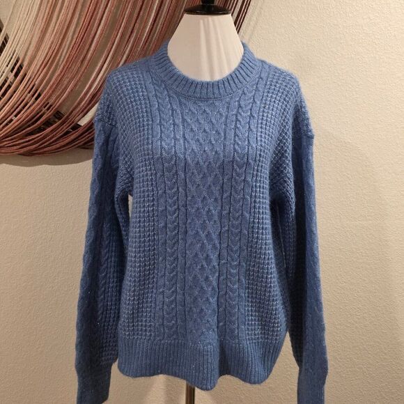 Lauren Conrad Metallic Blue Sweater Sz S - Picture 2 of 8